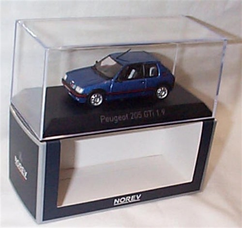1992 NOREV 471737 PEUGEOT 205 1.9 GTI Miami Blue 1/43 Scale Model New in Box - Picture 2 of 3