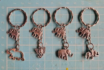 20 SCHLÜSSELANHÄNGER ELEFANTEN. 4 DESIGNS RESTPOSTEN GROSSEINKAUF, HANDARBEIT