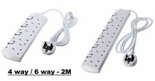 INDIVIDUALLY SWITCHED MAINS EXTENSION LEAD 4/6 GANG/WAY 2M 13A AMPS EXTENSION