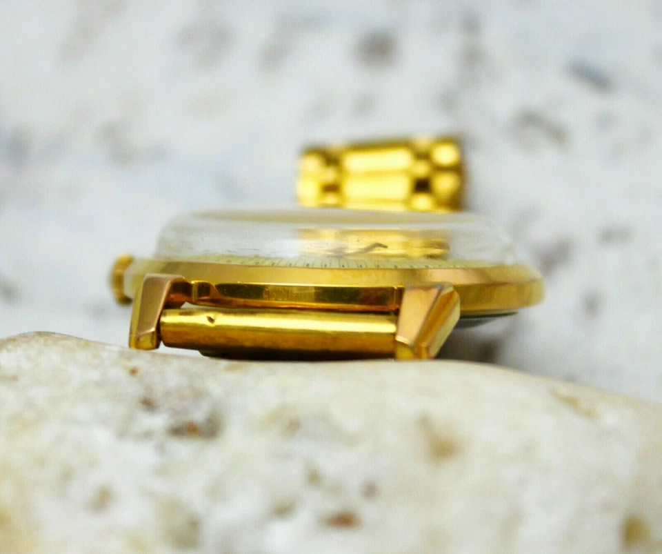 Reloj de pulsera Poljot De Luxe para hombre dorado AU20 soviético URSS regalo vintage para hombre Foto 4 de 4