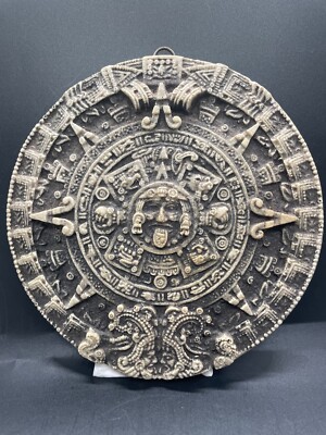 Vintage Aztec Sun Wall Hanging Art Stone Calendar Plaque Mexico 7