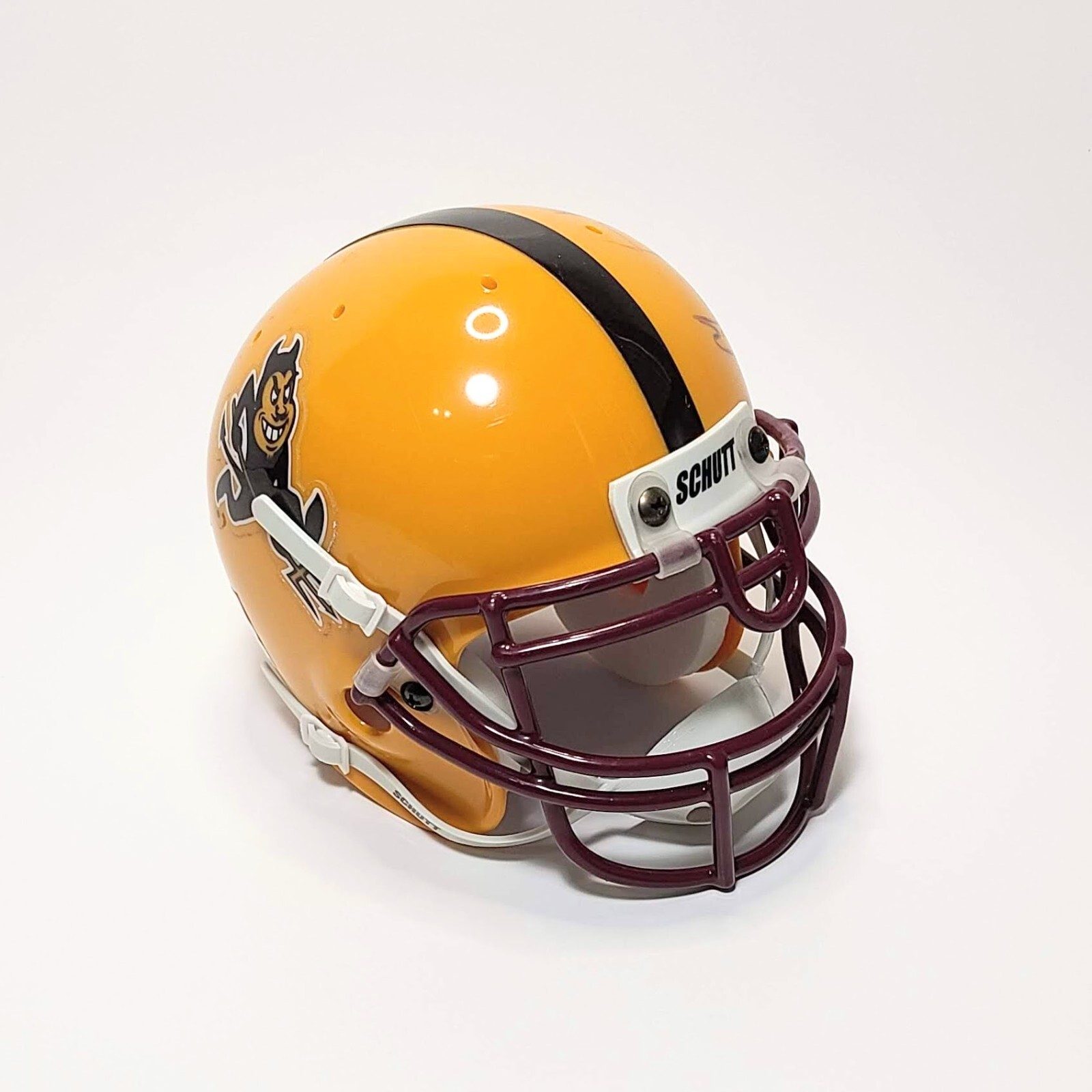 Mario Bates Signed ASU Schutt Mini Helmet Autograph Yellow Sparky #24 - Picture 3 of 4