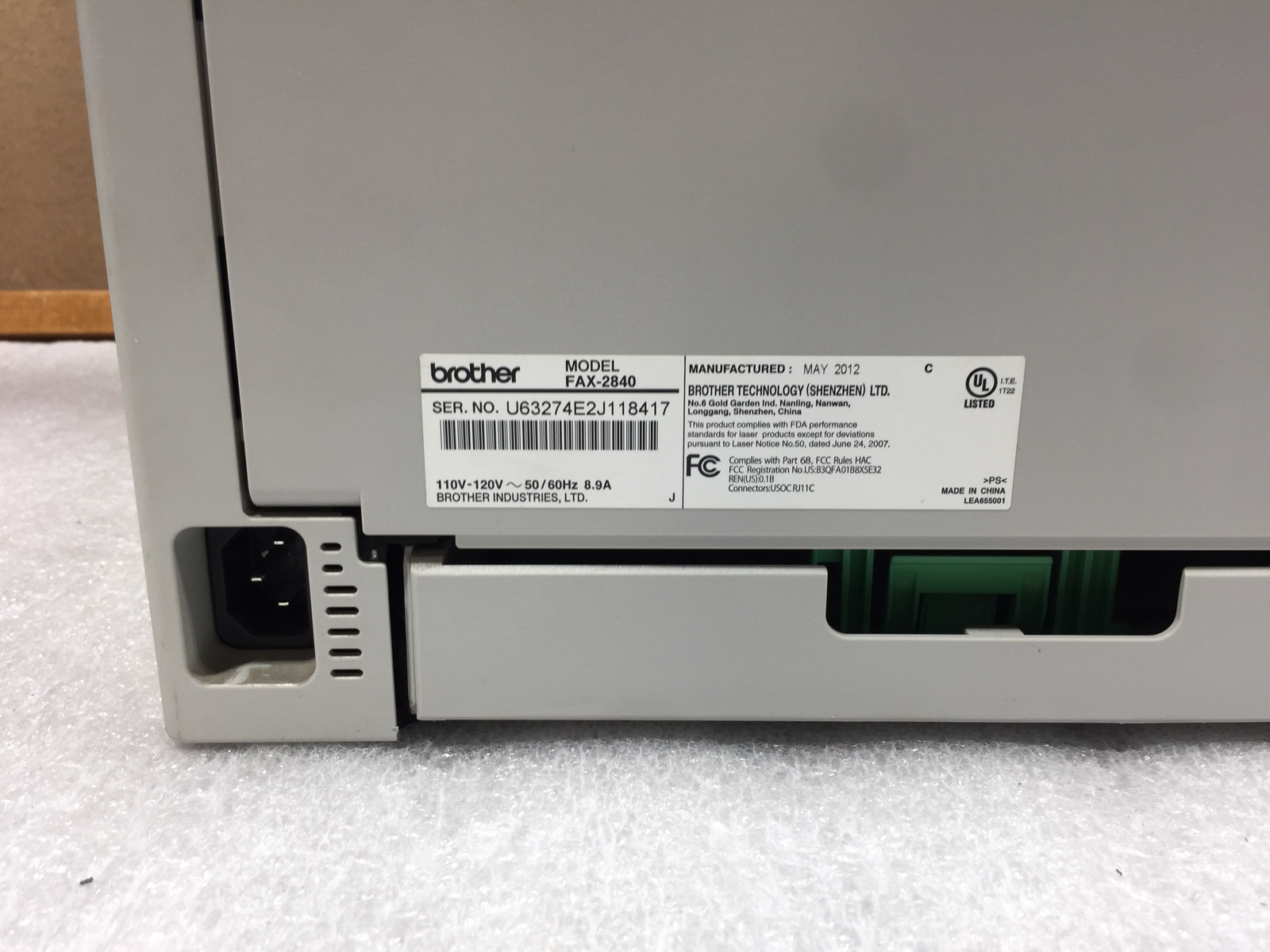 Brother IntelliFax 2840 Laser Fax, Print, Copy FAX2840 2180 Pages w/ Drum Inc 800011138767 eBay