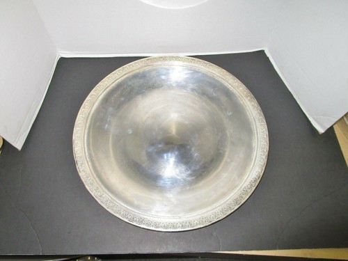 Silver Reed Barton Rose Cascade Embellished Scroll Large Serving Waiter Tray