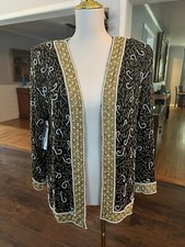 Vintage Laurence Kazar Women's Sequin Blazer Jacket Size Small 100 Silk NWT