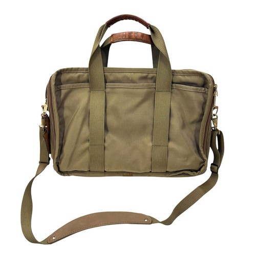 Hartmann Tan Nylon Laptop Messenger Briefcase Bag Leather Trim Details 16 x 11 - Picture 8 of 9