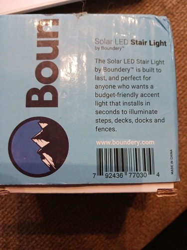 Solar LED Stair Deck Fence Dock Outdoor Light by Boundary 4 Pack NEW - Picture 3 of 4