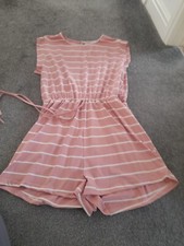 Shein Size XL Pink Striped Playsuit