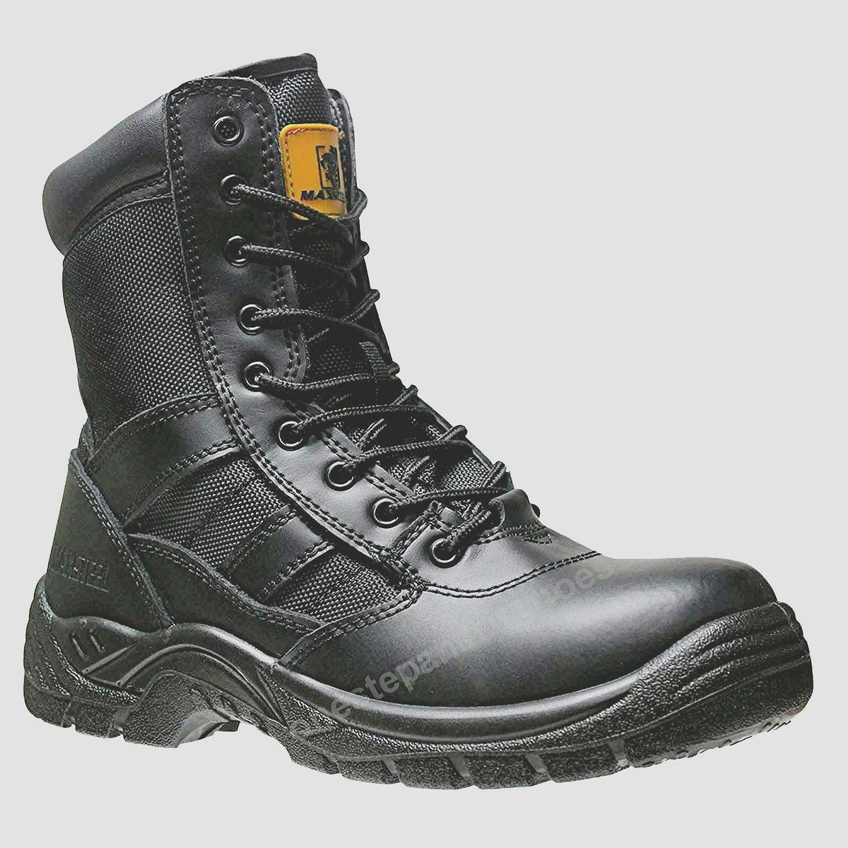 Steel toe shop police boots