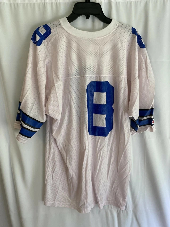 Camiseta deportiva vintage de los Dallas Cowboys #8 Troy Aikman Champion para hombre talla 48 hecha en EE. UU. Foto 4 de 4