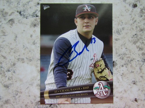 Rockies Craig Baker Signed Autographed 2007 Minor League Asheville Tourists Mint - 第 1/1 張圖片