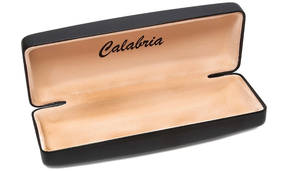 X-Large Black Eyeglass/Sunglasses Case S412 New Extra XL Syn.Leather Clam Shell - Image 3 of 4