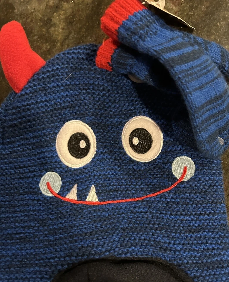 NUEVO Sombrero de pompón estilo peruano para niños pequeños con juego de 2 guantes - 2t-4t Foto 2 de 4