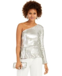 silver peplum top