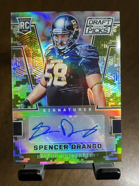 2016 Panini Collegiate Draft Spencer Drango Green Camo RC Auto /199 Baylor #252