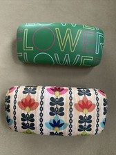 Lot 2 Sunglasses Eyeglassses Hard Cases Flower Floral