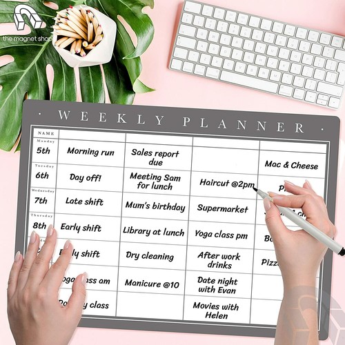 Magnetic Weekly Planner with Dry Wipe Pens and Eraser, Dry Erase Fridge Calendar - Picture 10 of 66