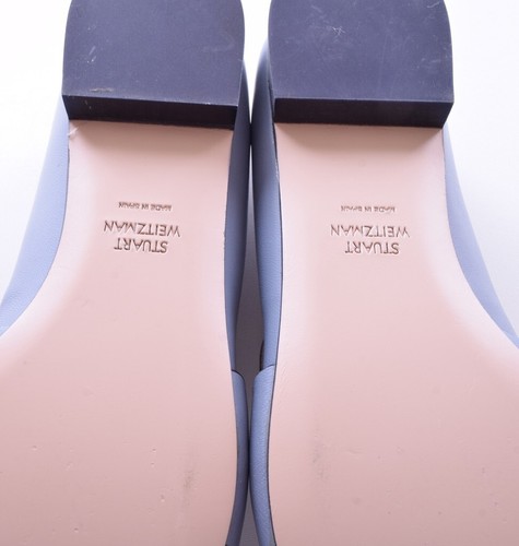 New STUART WEITZMAN Vega Blue Leather Dovetail Reims Pointed Toe Loafers size 6 - Picture 8 of 8