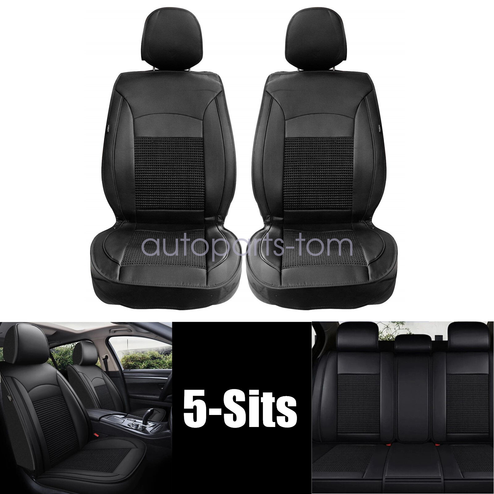 Car SEAT COVER Full Set Cushion PU Leather Fits 2010-2019 Mazda 3-image
