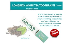 Longrich WhiteTea Toothpaste,Fluoride-Free,Deep Cleaning,Whitening & Gum healing