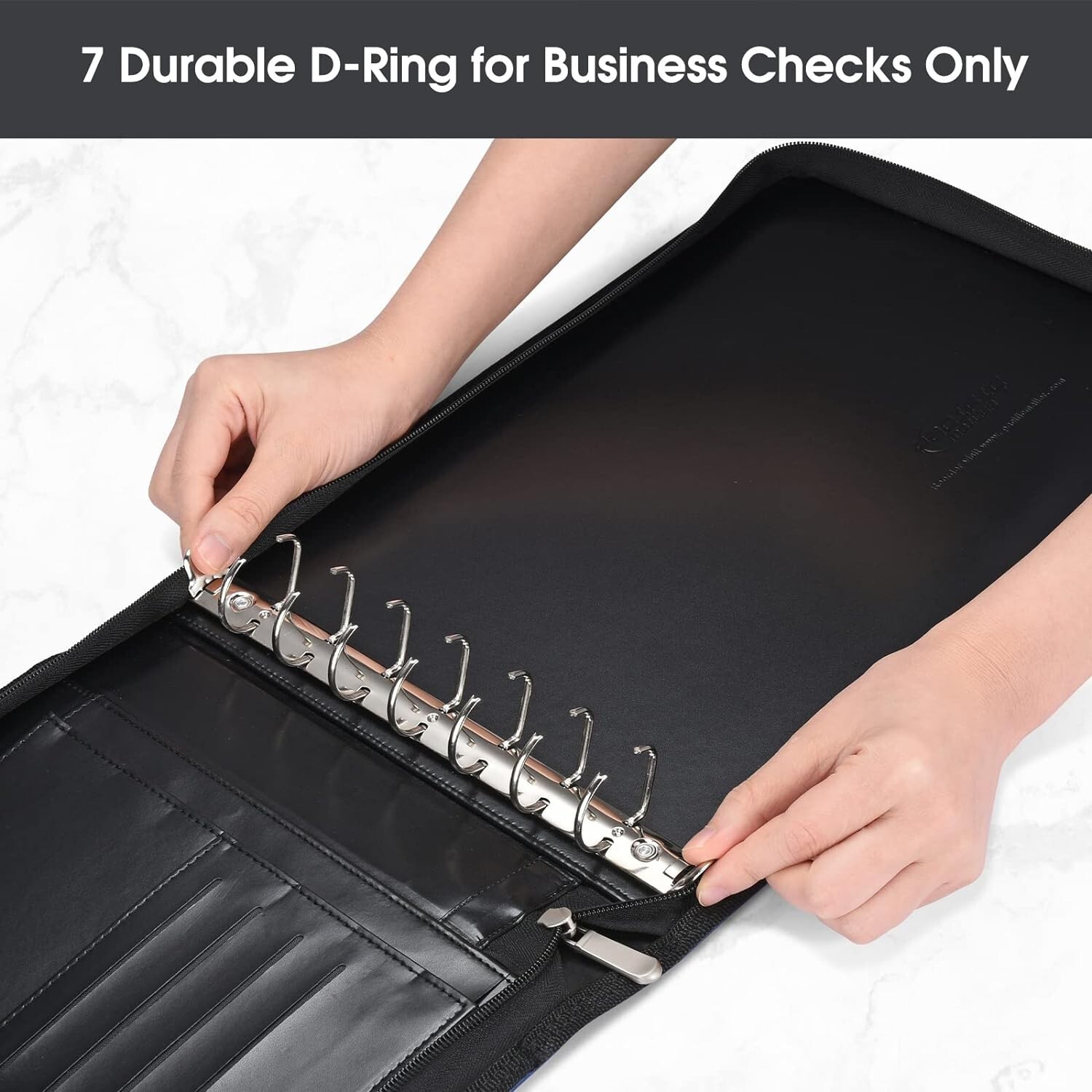 Executive Business 7 D Ring Check Book Binder With Zip For 600 Check