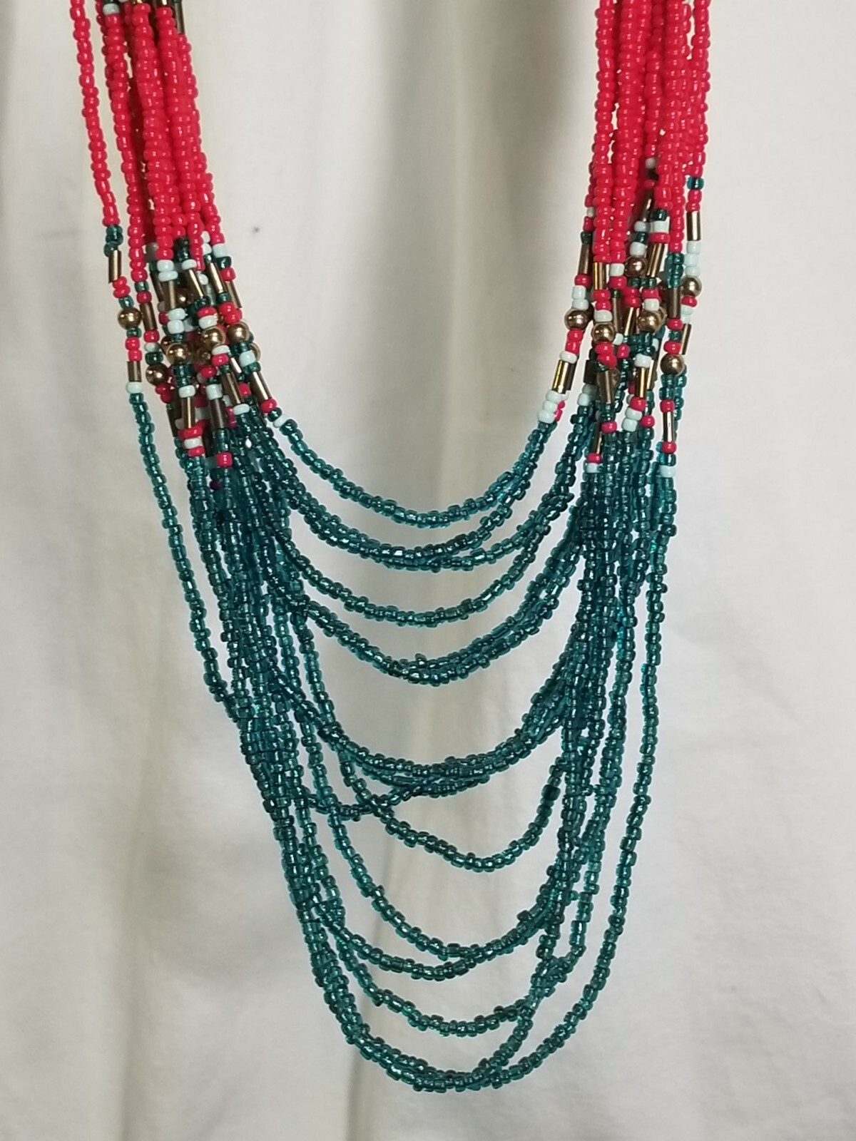 Vintage Seed Bead Necklace 20” Native Southwestern Re… Gem