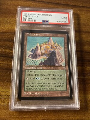 MTG✨TEFERI'S ISLE✨Mirage PSA 9 MINT RARE Legendary Land 1996