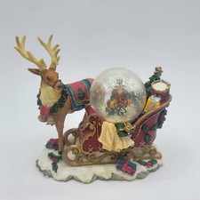 Mini Water Globe Reindeer Stag  Santa's Sleigh Snow Globe New