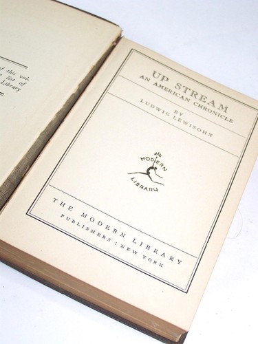 Vintage 1920s Modern Library #123, Ludwig Lewishon's UP STREAM, Leatherette - Imagen 3 de 3