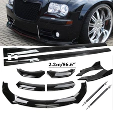For Chrysler 300 Side Skirt Rear Lip Front Bumper Lip Splitter Glossy Black