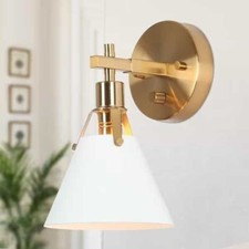 Granville Gold  White Wall Sconce Modern 1-light Bathroom Vanity Lighting