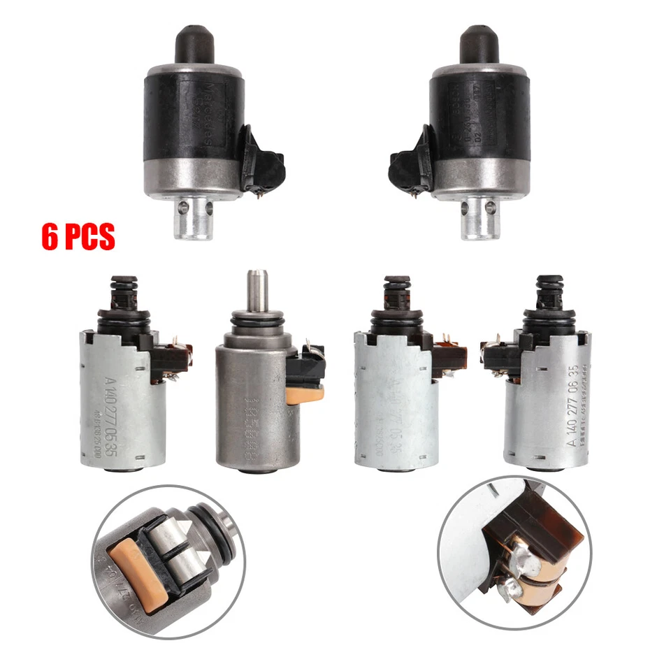 6Pcs 722.6 Transmission Solenoid For 1994-2005 Mercedes Benz E320 E420 E430 E500 Foto 2 de 4