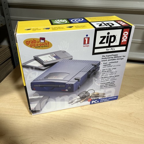 Iomega 100MB External PC Zip Drive Blue In Box 742709109195 eBay