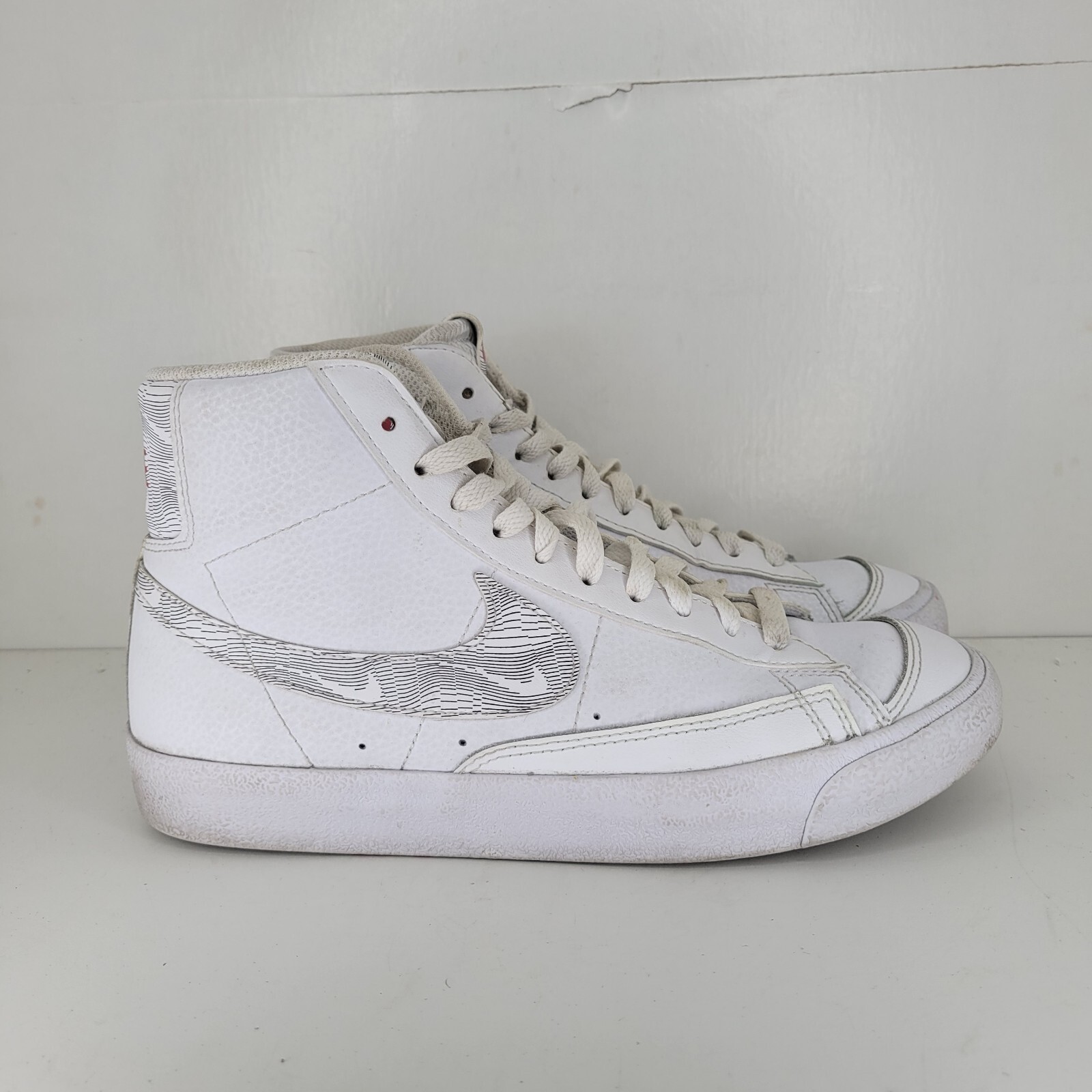 SAOLA NikeBlazer Mid '77 GS' Bianco Stampa Logo Sneakers Scarpe Donna Tg 8 Gioventù 6 5