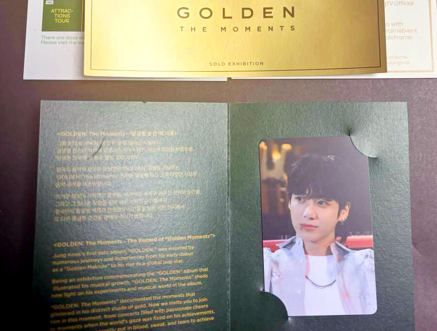 ジョングク GOLDEN 展示会 チリ 入場特典トレカ Type B チケ付 HYBE
