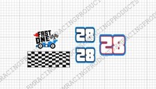 Racecar Vinyl Decals for 1/24 Scale Slot Car - Stick-on