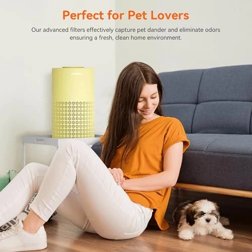 Air Purifier for Bedroom with HEPA Fet Filters, AIRROMI Yellow Air Purifiers