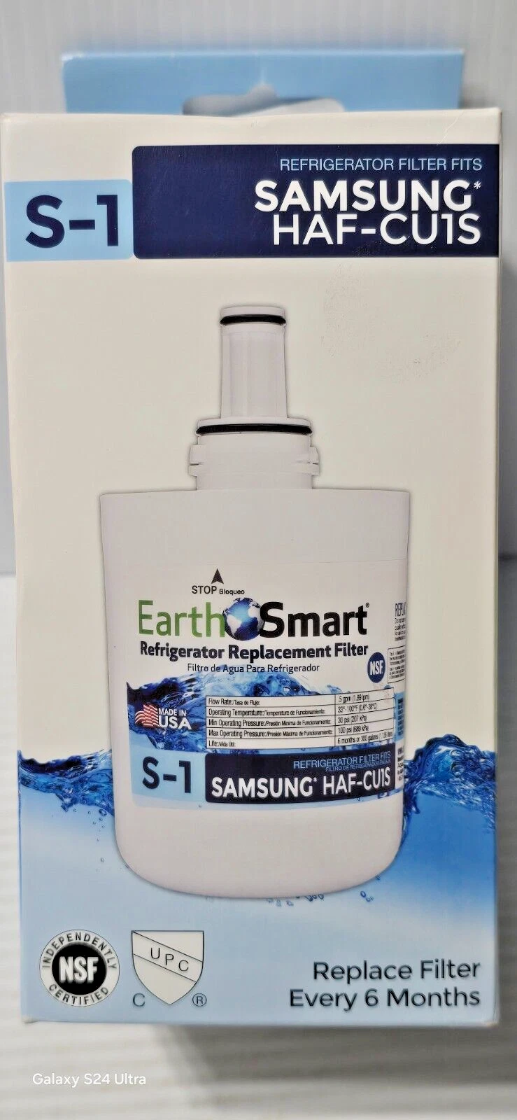 EarthSmart S-1 Refrigerator Replacement Filter For Samsung HAFCU1 - NEW
Opens in a new window or tab
