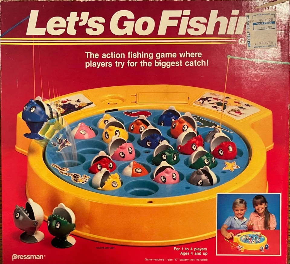 Vintage 1987 Let's Go Fishin Game ~ Replacements (21 Fish and 2 Fishing Poles) - Image 3 of 3