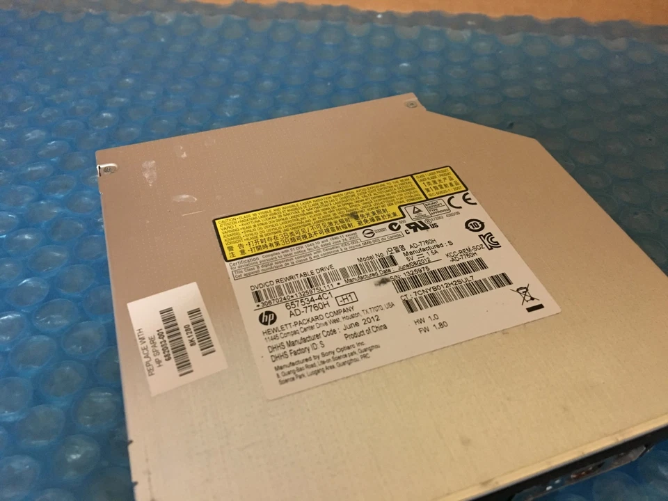 Unidad grabadora original HP ENVY DV77-7000 17,3" CD-RW DVD-RW AD-7760H 657534-4C1 AN Foto 2 de 2