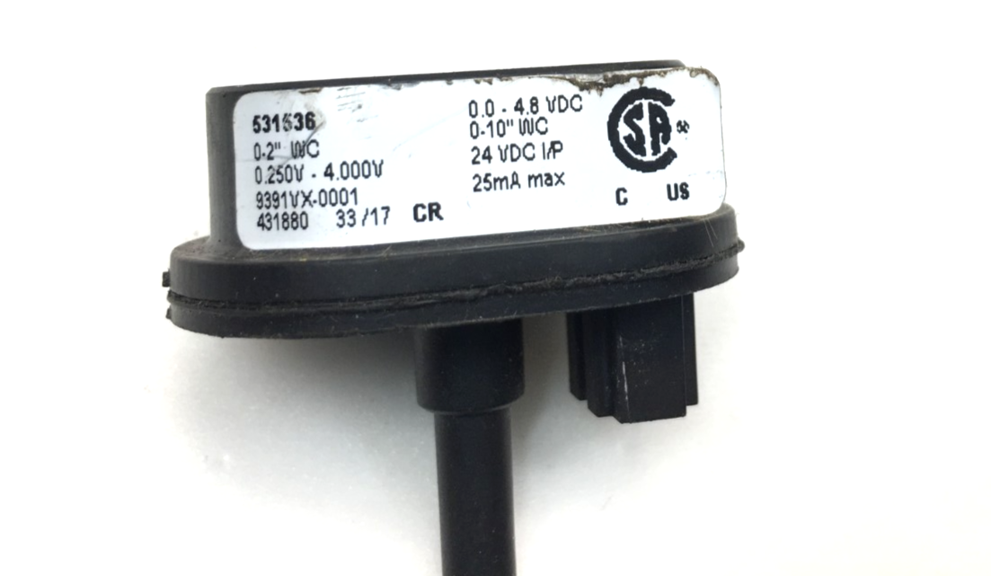York Pressure Sensor Switch 531536 9391VX-0001 0.250-4.000V 0-2