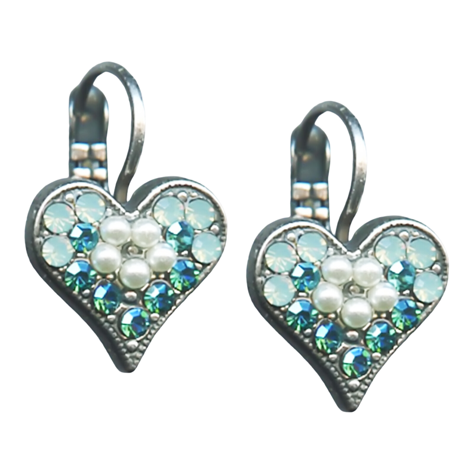 Earrings By Mariana Pearl Aquamarine Opal Swarovski Crystal Jewelry  -image