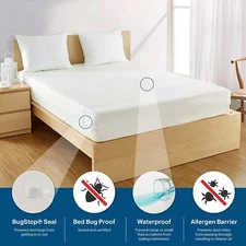 WATERPROOF BED BUG ALLERGY RELIEF MATTRESS COVER HypoAllergenic Encasement Vinyl