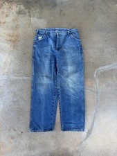 Vintage 90 s Pointer Brand Jeans Dark Denim Workwear Carpenter Mens 34x28in