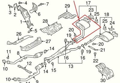 2021-2023 Kia Stinger GT1 3.3L AWD Rear Right Exhaust System Muffler 28711-J5900