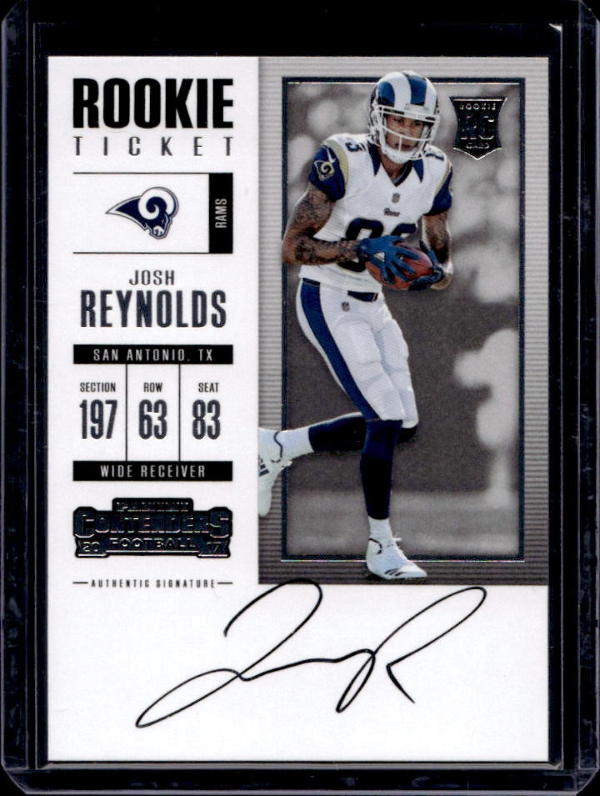 2017 Contenders Josh Reynolds RC Rookie Auto #335 Rams