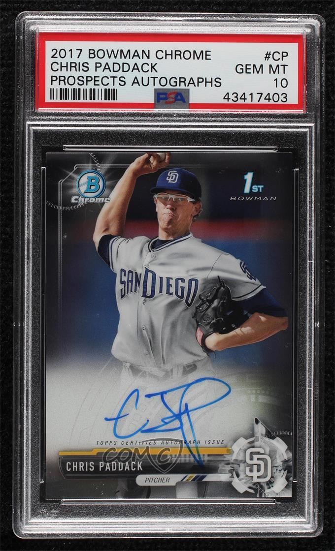 2017 Bowman Chrome Prospect Auto Chris Paddack #CPA-CP PSA 10 GEM MT Auto 8mh