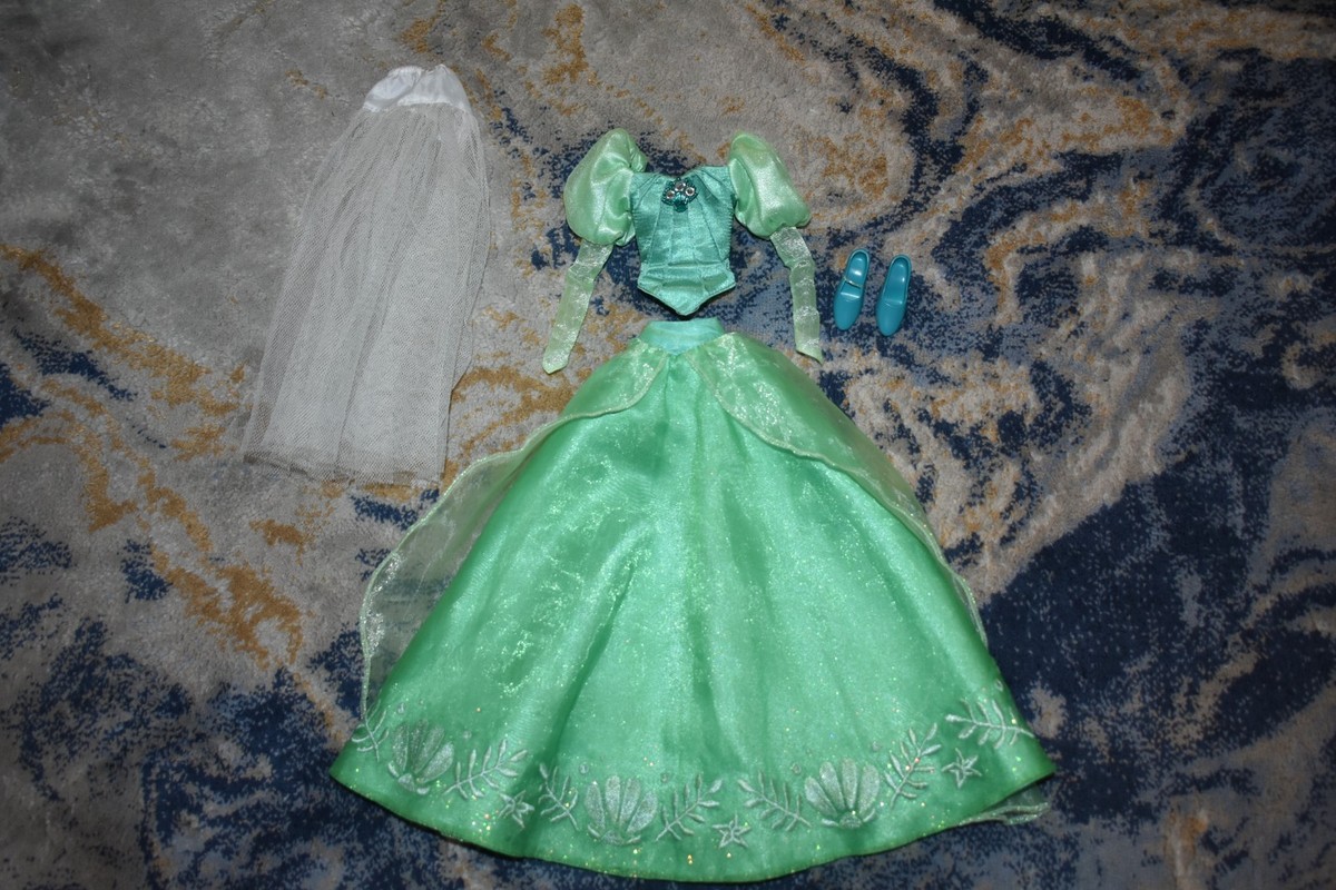 green emerald velvet dress Disney Princess Ariel Fashion Doll