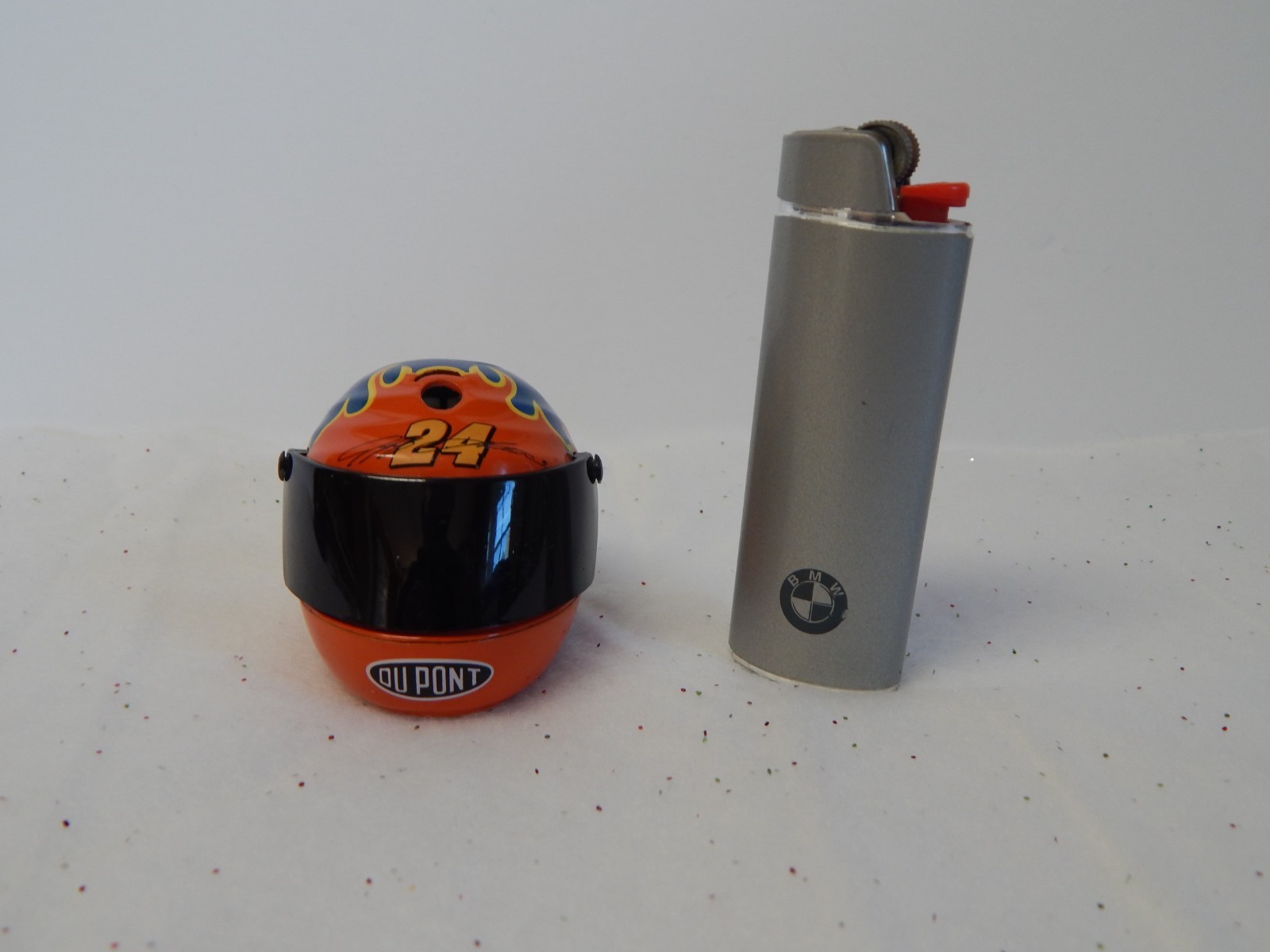 S Jeff Gordon #24 Nascar Helmet & Bmw Cover For A Bic Lighter