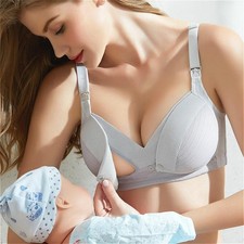 Maternity Nursing Bra Pregnant Women Mother Mama Open Breast Bra Cotton Wire